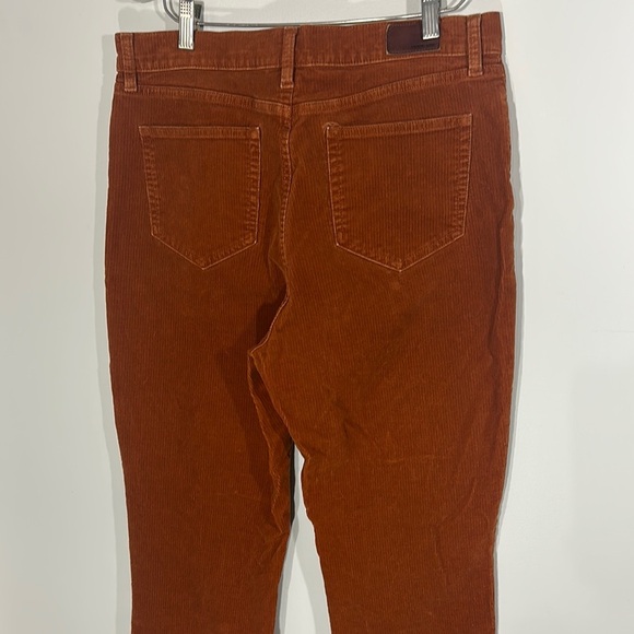 Lands' End Brown Rust Orange Corduroy Trousers Size 12 High Rise Straight - Picture 6 of 8